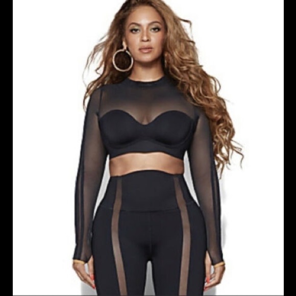 Adidas Beyoncé  IVY PARK IVP LS Mesh Crop Top Sz X Small New Limited Edison - Picture 2 of 14